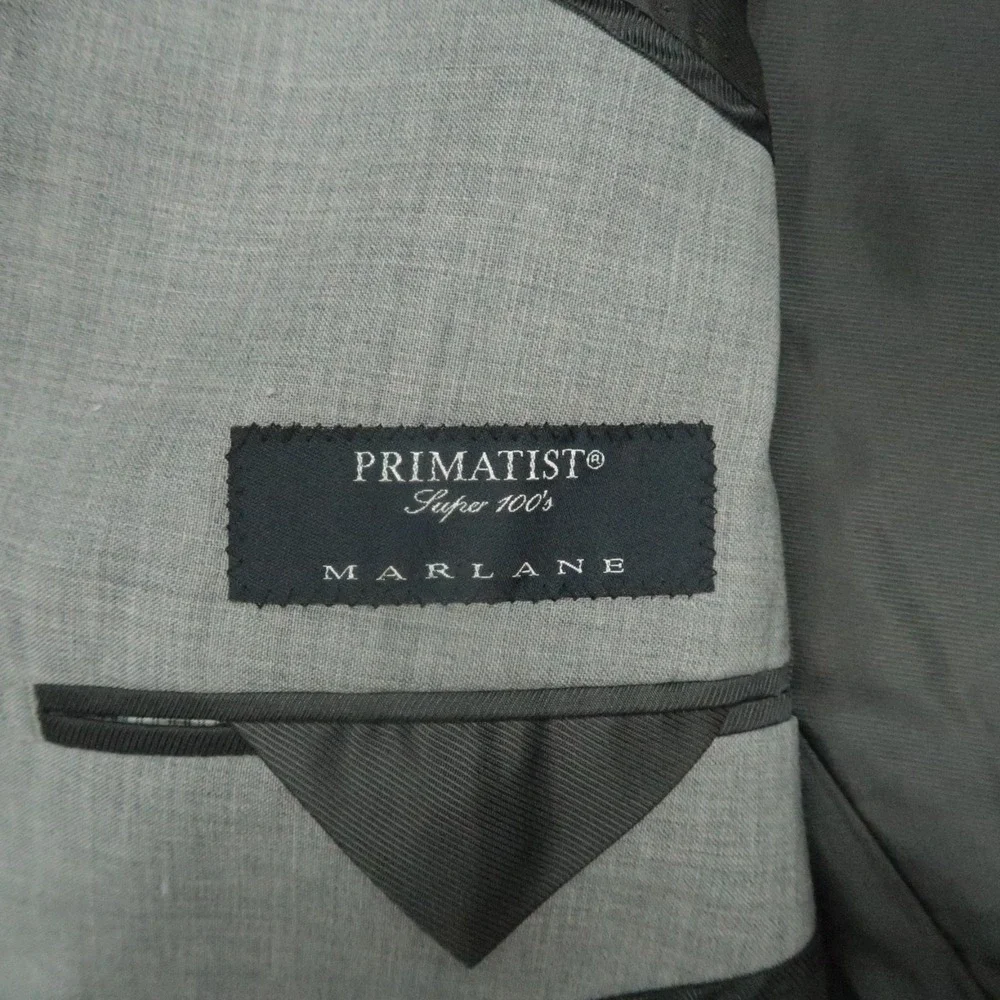 Banana‎ Republic Blazer Mens 38S Gray Primatist Super 100s Marlane Wool Slim Fit